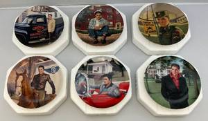 lot 24 image: Vintage Elvis Presley Limited Edition Collectors Plates 1-6  (In Original Styrofoam)