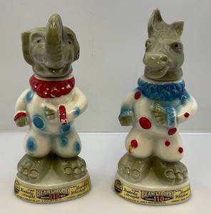 lot 48 image: 1968 Jim Beam Political Decanters (EMPTY)