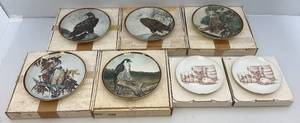 lot 69 image: Misc. Vintage Wildlife Plates In Original Boxes Including Jim Beam & More