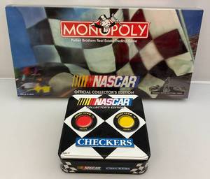 lot 97 image: NASCAR Collectors Edition Checkers (New In Open Box) & NASCAR Monopoly (Factory Sealed)