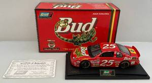 lot 99 image: Revell Collection 118 Scale Diecast Car BUD  Louie The Lizard Ricky Craven #25 With COA (NIB)