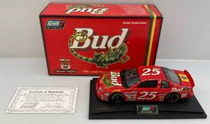 lot 102 image: Revell Collection 118 Scale Diecast Car BUD  Louie The Lizard Ricky Craven #25 With COA (NIB)
