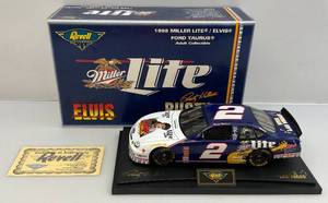 lot 105 image: 1998 Miller Lite (Elvis Presley) Revell Brand 118 Scale (Rusty Wallace #2) Ford Taurus (NIB)