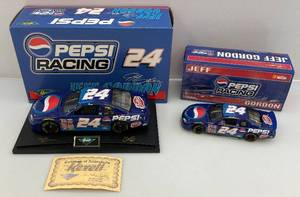 lot 110 image: 1990s Revell & Action Brand PEPSI Jeff Gordon #24 118 & 124 Scale Diecast Cars  (NIB)