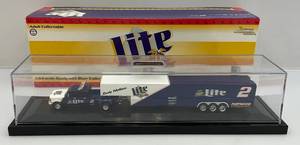 lot 118 image: VIntage Winston Cup Collectible 164 Scale Diecast Dually With Show Trailer In Display Case (Rusty Wallace) Limited Edition (NIB)