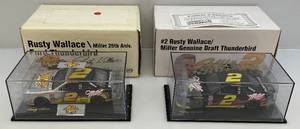 lot 121 image: Two Rusty Wallace 124 Scale Diecast Cars (NIB)