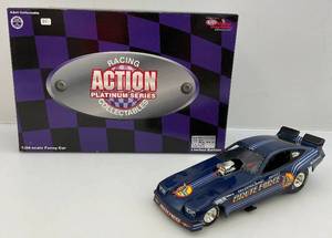 lot 127 image: Action Brand 124 Scale Diecast (John Force) Brute Force 1977 Monza Funny Car 1 Of 13,500 (NIB)