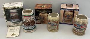 lot 132 image: Misc. Budweiser Collector Steins (NIB)