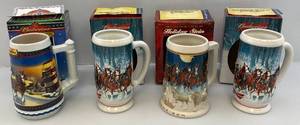 lot 135 image: Misc. Budweiser Collector Holiday Steins (NIB)