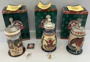 lot 139 image: Misc. The Anheuser-Busch Collectors Club Membership Steins (NIB)