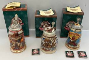 lot 141 image: Misc. The Anheuser-Busch Collectors Club Membership Steins (NIB)