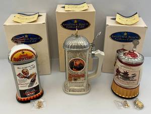 lot 142 image: Misc. The Anheuser-Busch Collectors Club Membership Steins (NIB)