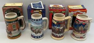 lot 145 image: Misc. Budweiser Collector Holiday Steins (NIB)