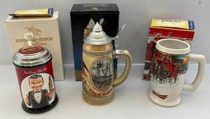 lot 146 image: Misc. Budweiser Collector Steins (NIB)