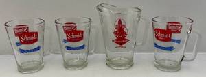 lot 178 image: Vintage Grain Belt & Schmidt Beer Pitchers