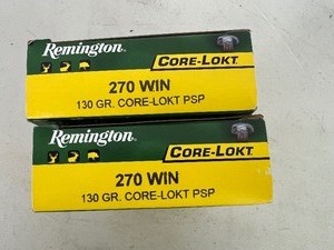 2 Boxes Remington 270 WIN 130 Gr Rifle Cartridges