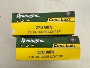 2 Boxes Remington 270 WIN 150 Gr Rifle Cartridges