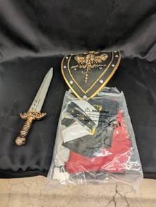 lot 14 image: Fantasy Knight Costume Set with Shield and Sword
