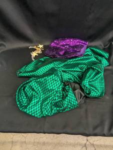 lot 18 image: Mermaid Costume Set with Accessories - Sequined Top and Fish Scale Pants