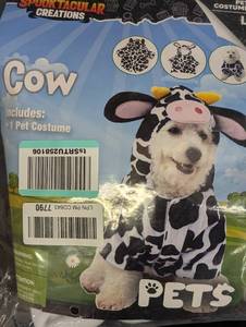 lot 39 image: Spooktacular Creations Cow Pet Costume - Size L