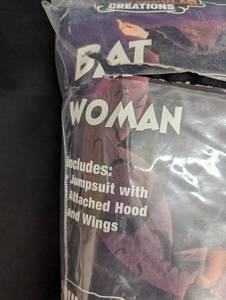lot 50 image: Bat Woman Adult Costume - Jumpsuit with Hood and Wings