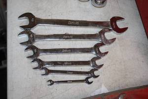 lot 1420 image: Lot of (6) Snap-on Open End Wrenches - 78-1116, 34-916, 58-716, 12-516, 38-1516, 14-1316,
