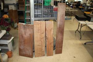 lot 1474 image: Lot of (4) Rough Cut Wood Sections - 56x8x1, 34x7-12x1, 39x11-12x1 and 37x15-12x1-12