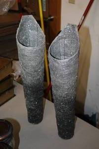 lot 1502 image: Lot of (2) Vases Glittery Finish 22