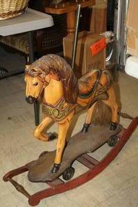 lot 1516 image: Wooden Carousel Horse Rocker
