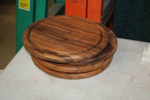 lot 1507 image: 10 Acacia Wood Serving Tray Handcrafted Finish