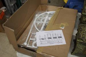 lot 1517 image: Iron Bathroom Stand (New, Unassembled In Box)