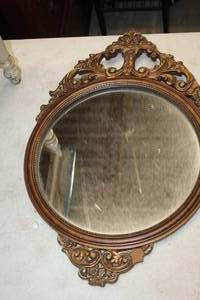 lot 1521 image: Wood Framed Wall Mirror