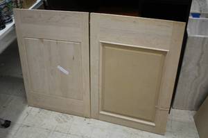lot 1557 image: Lot of (2) Wood Cabinet Doors UndrilledUnfinished Finish 34x24x34-12