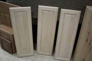 lot 1560 image: Lot of (3) Wood Cabinet Doors UndrilledUnfinished Finish 34x11-12x35-34