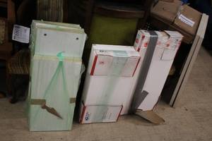 lot 1566 image: Lot of (19) Assorted White Laminate Shelves