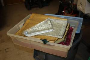 lot 1570 image: Lot of (1 Tote) Assorted Table Runners