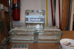 lot 1581 image: Lot of (3) Assorted Glass Krafty Blocks