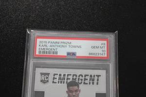 2015-16 Prizm Emergent Karl Anthony Towns #8 Rookie Card PSA 10