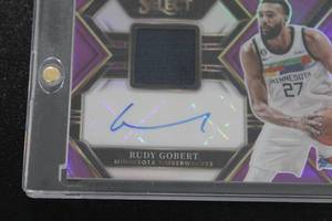 2022-23 Select Purple Prizm Rudy Gobert Auto #AM-RGB 8599  Only 99 Exist