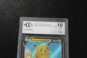 2021 Pokemon Surfing Pikachu V #825 BCCG 10