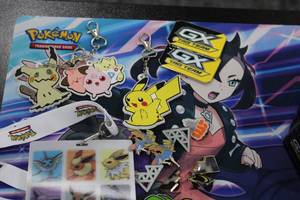 Pokemon Misc Accessories Lot  Playmat - Keychains - Pins - Dice - Coins