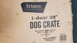 lot 75 image: Frisco Dog Crate (30L x18W x21H) New and in the Box