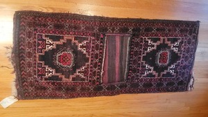 lot 52 image: Vintage Indian Wool Rug Material - Galeecha