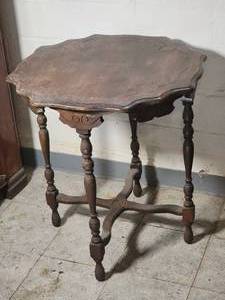 lot 107 image: Gorgeous Antique Carved Accent Table