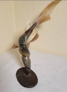 lot 333 image: Vintage Carved Horn Pike Fish Statuette
