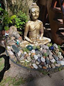 lot 337 image: Garden Resin Buddha Statue, as