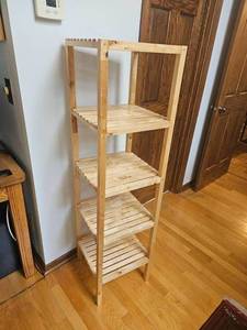 lot 351 image: Raw Finish Slotted Storage Shelf