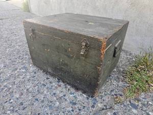 lot 373G image: Distressed Army Trunk