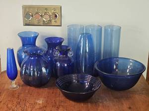 lot 375 image: Large Cobalt Glass Collection A