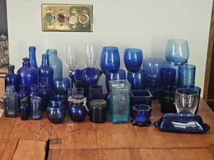 lot 376 image: Large Cobalt Glass Collection B